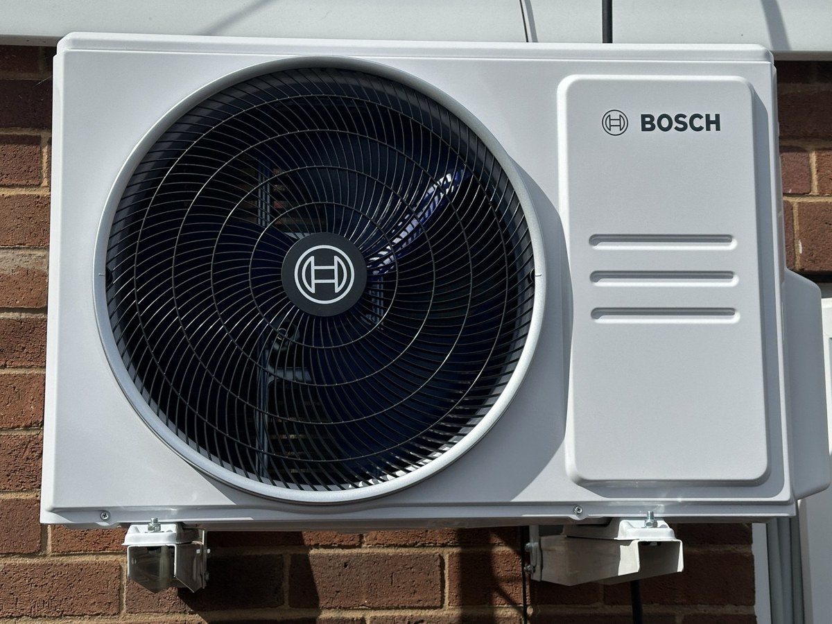 Bosch outdoor air conditioning unit installed by Volt Energy